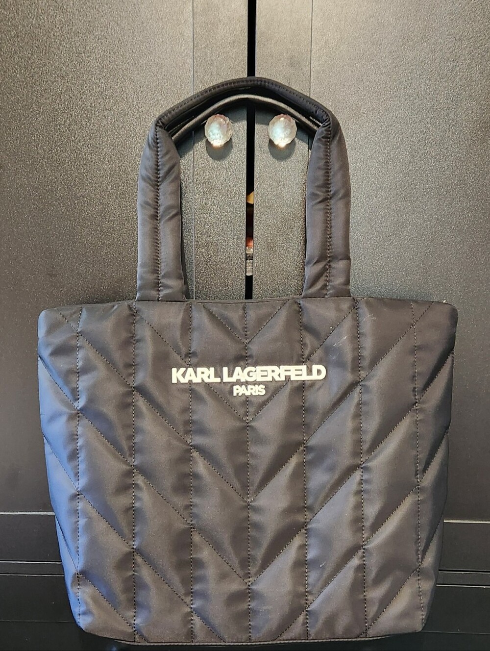 Karl Lagerfeld Paris Voyage Quilted Nylon Tote Bag. NWOT. MSRP $198
